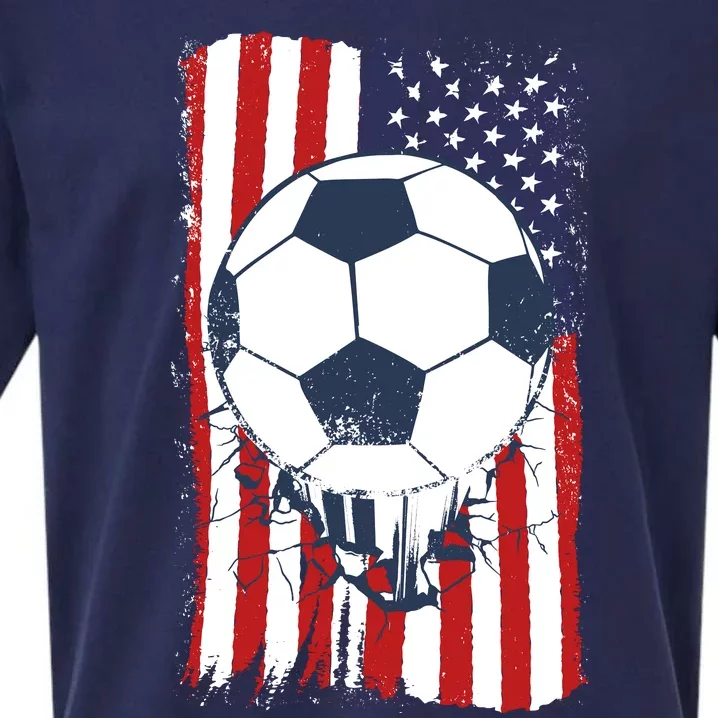 USA Flag Soccer Lover Sueded Cloud Jersey T-Shirt