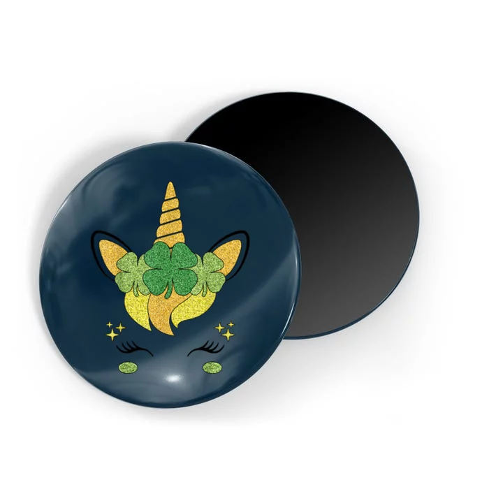 Unicorn Face St Patricks Day Irish Shamrock Magnet