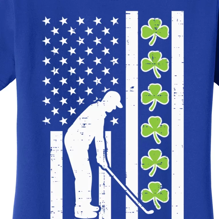 Us Flag Shamrock Golf St Patricks Day Patriotic Dad Cool Gift Women's T-Shirt