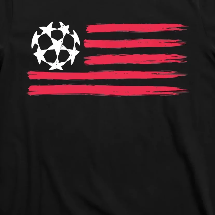 USA Flag Soccer Ball Cool Futbol Equipment T-Shirt