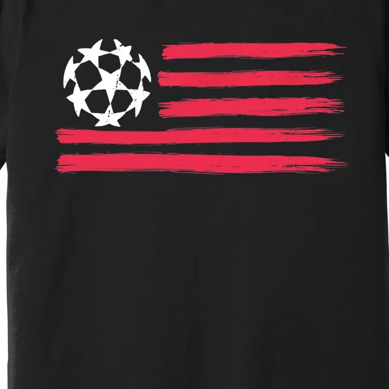 USA Flag Soccer Ball Cool Futbol Equipment Premium T-Shirt