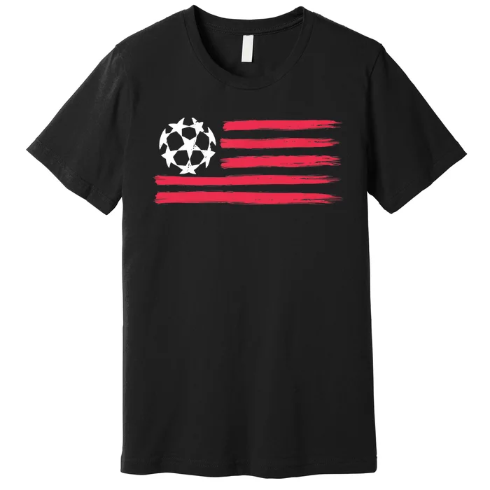 USA Flag Soccer Ball Cool Futbol Equipment Premium T-Shirt