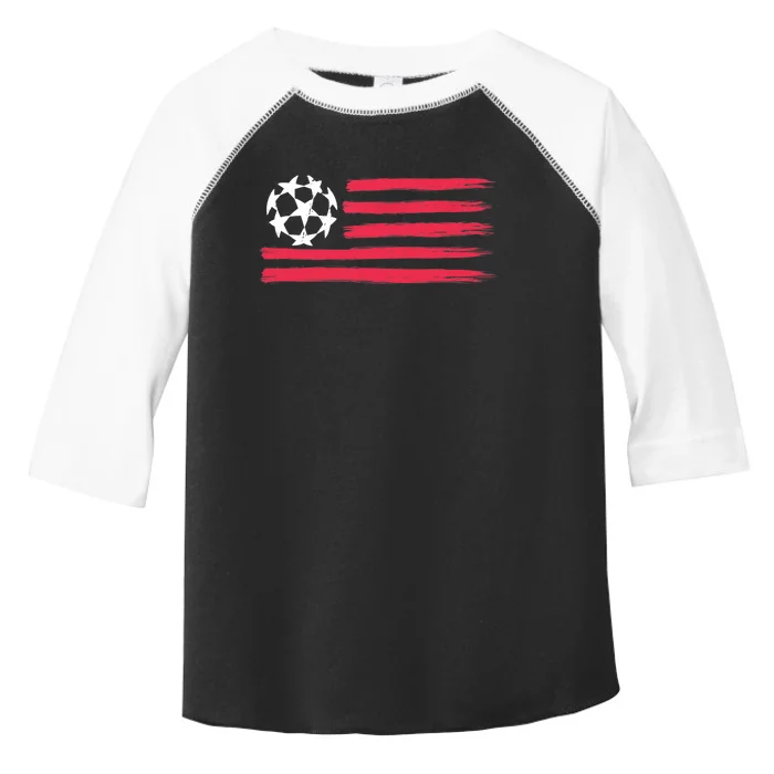 USA Flag Soccer Ball Cool Futbol Equipment Toddler Fine Jersey T-Shirt