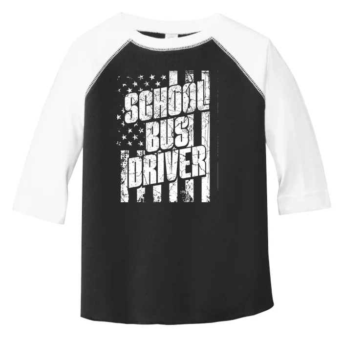 USA Flag School Bus Driver Bus Driver Retirement Bus Driver Toddler Fine Jersey T-Shirt