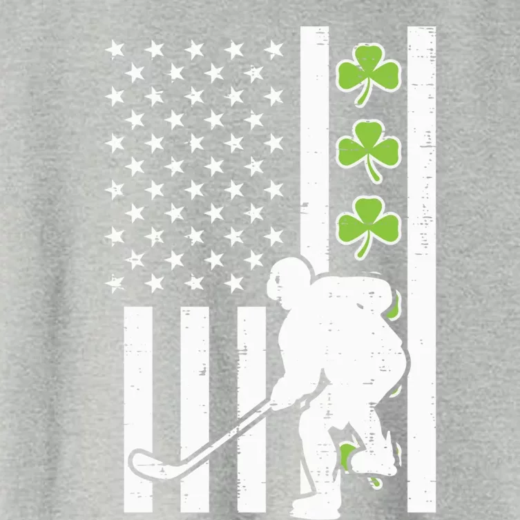 Us Flag Shamrock Ice Hockey St Patrick Day Patriotic Cute Gift Women's Crop Top Tee