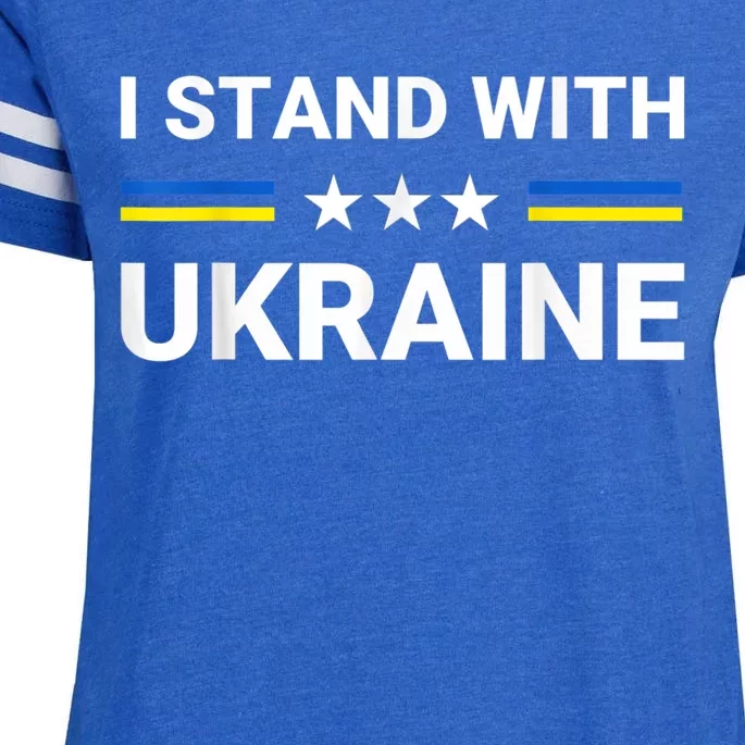 Ukrainian Flag Support Ukraine Freedom I Stand With Ukraine Meaningful Gift Enza Ladies Jersey Football T-Shirt