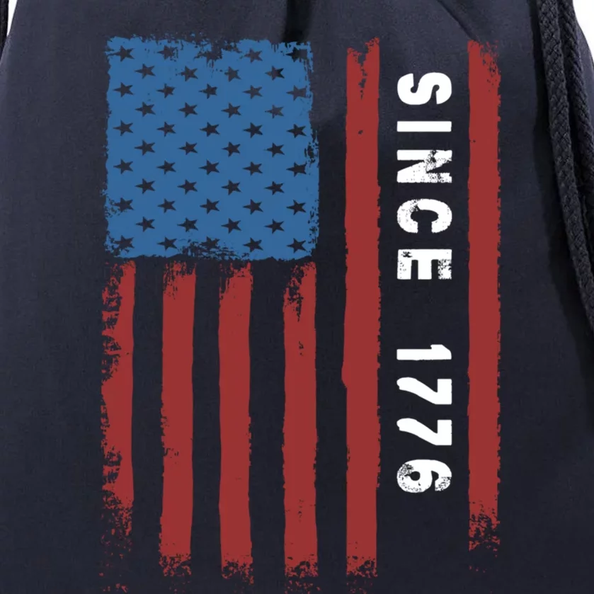 Usa Flag Since 1776 Revolution Declaration Freedom Military Gift Drawstring Bag