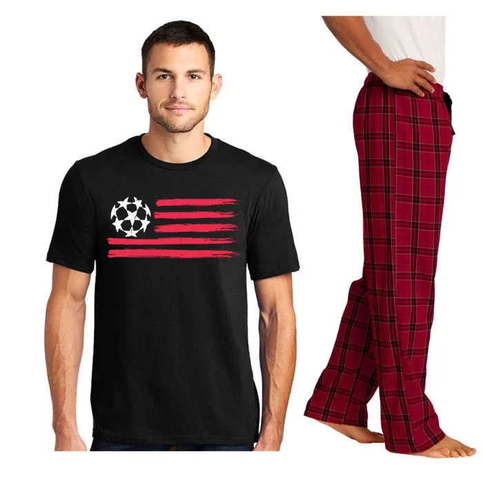 Usa Flag Soccer Ball Cool Futbol Equipment Women Pajama Set