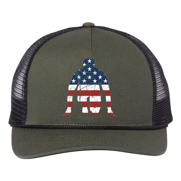 USA Flag Sprinter Track and Field Running Retro Rope Trucker Hat Cap