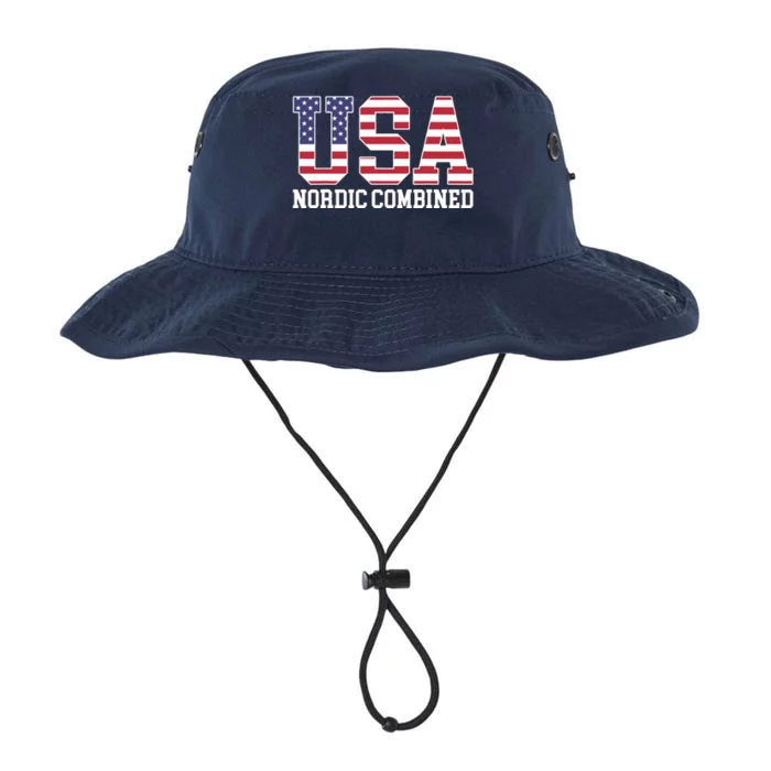 USA Flag Skier American USA Nordic Combined Legacy Cool Fit Booney Bucket Hat