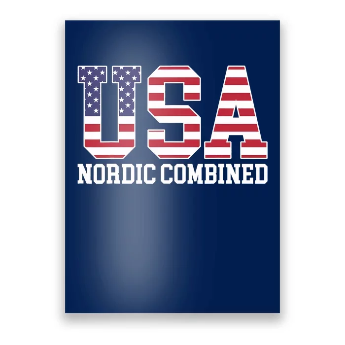 USA Flag Skier American USA Nordic Combined Poster