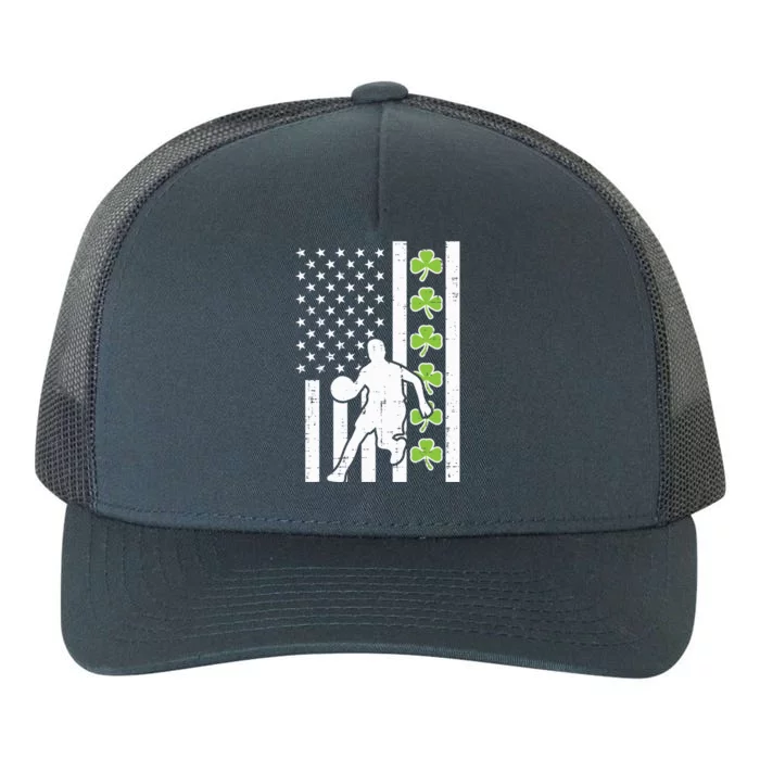 Us Flag Shmarock Basketball Vintage St Patrick Day Cool Gift Yupoong Adult 5-Panel Trucker Hat