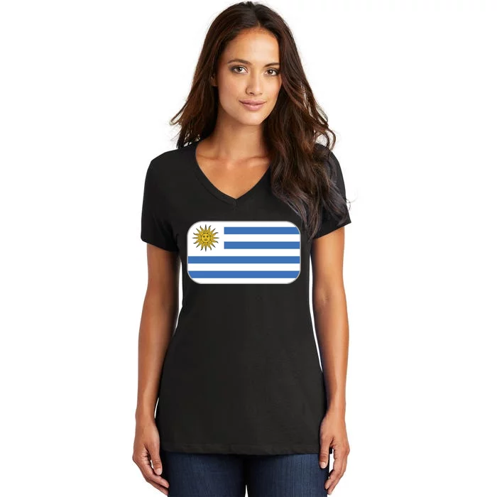 Uruguay Flag Soccer Team World Cup 2022 Women's V-Neck T-Shirt