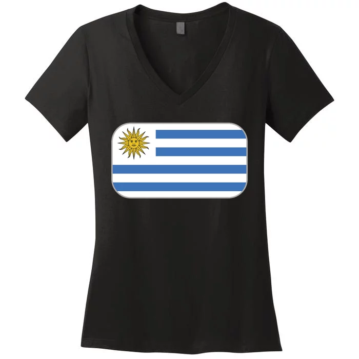 Uruguay Flag Soccer Team World Cup 2022 Women's V-Neck T-Shirt