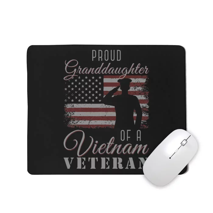 USA Flag Soldier Proud Granddaughter Of A Vietnam Veteran Mousepad