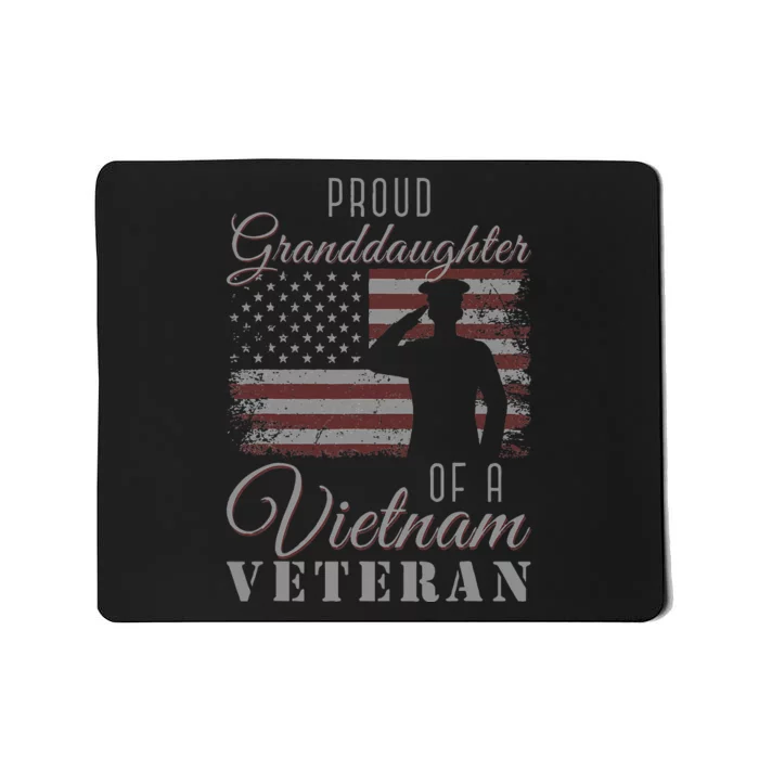 USA Flag Soldier Proud Granddaughter Of A Vietnam Veteran Mousepad