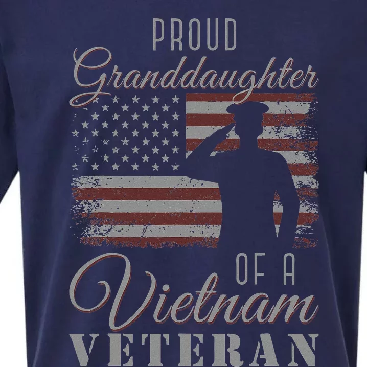 USA Flag Soldier Proud Granddaughter Of A Vietnam Veteran Sueded Cloud Jersey T-Shirt