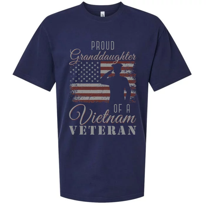 USA Flag Soldier Proud Granddaughter Of A Vietnam Veteran Sueded Cloud Jersey T-Shirt