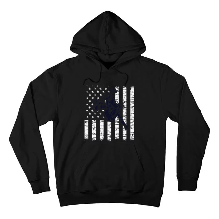 US Flag Skateboarding Graphic funny sport Tall Hoodie