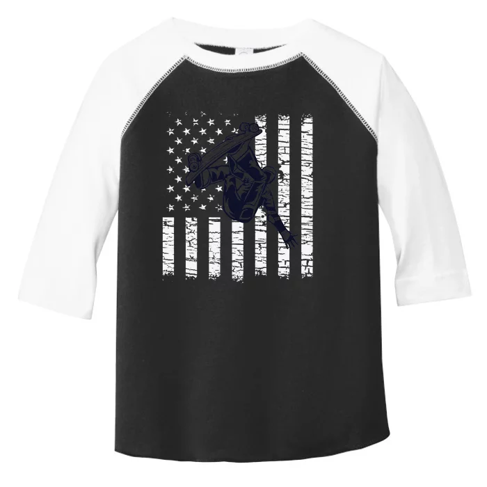 US Flag Skateboarding Graphic funny sport Toddler Fine Jersey T-Shirt