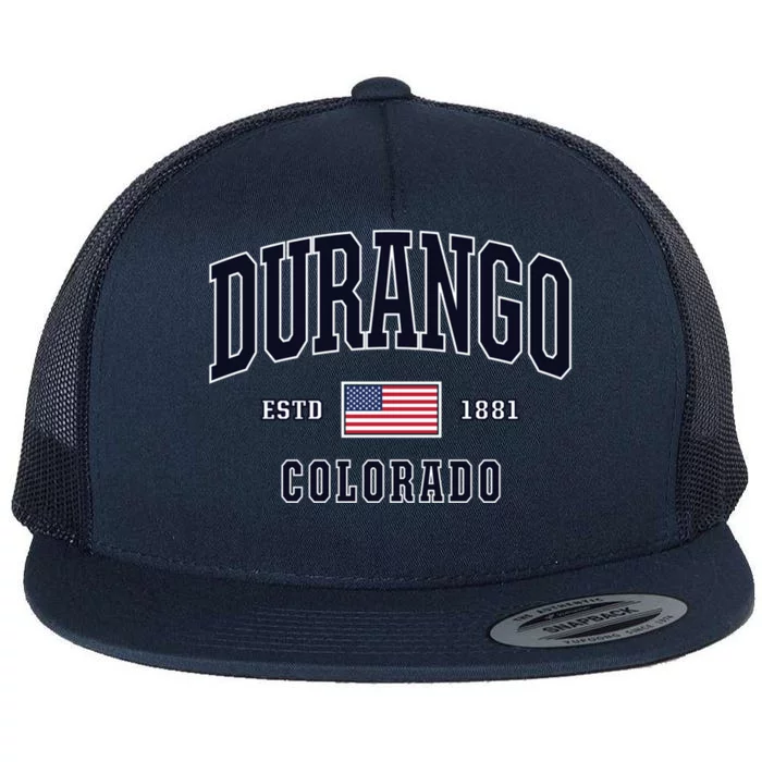 Usa Flag Stars And Stripes Durango Colorado Gift Flat Bill Trucker Hat