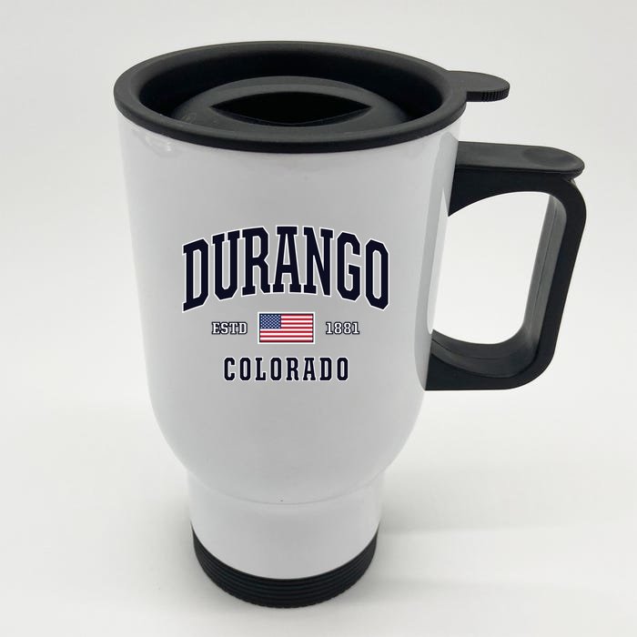 Usa Flag Stars And Stripes Durango Colorado Gift Front & Back Stainless Steel Travel Mug