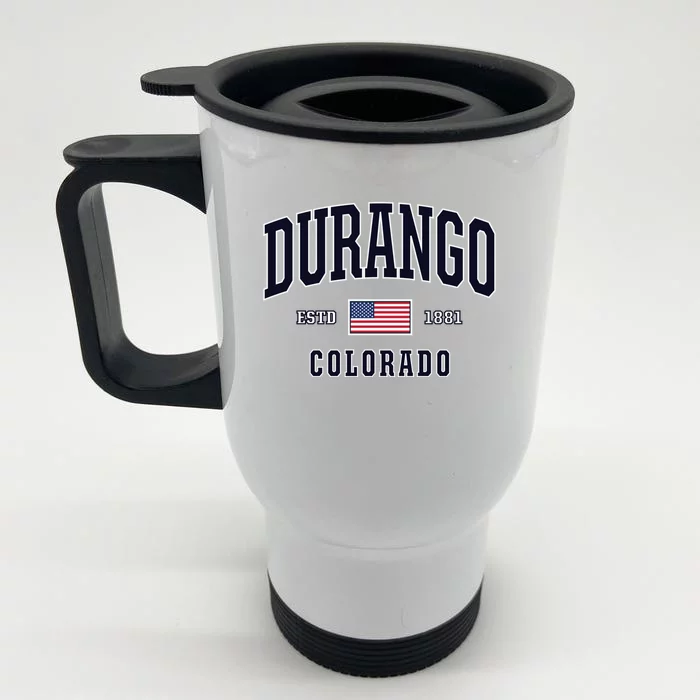 Usa Flag Stars And Stripes Durango Colorado Gift Front & Back Stainless Steel Travel Mug