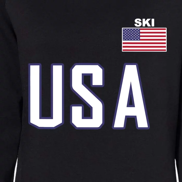 USA Flag Skiing Team Cool Ski Equipment For Skier Womens California Wash Sweatshirt