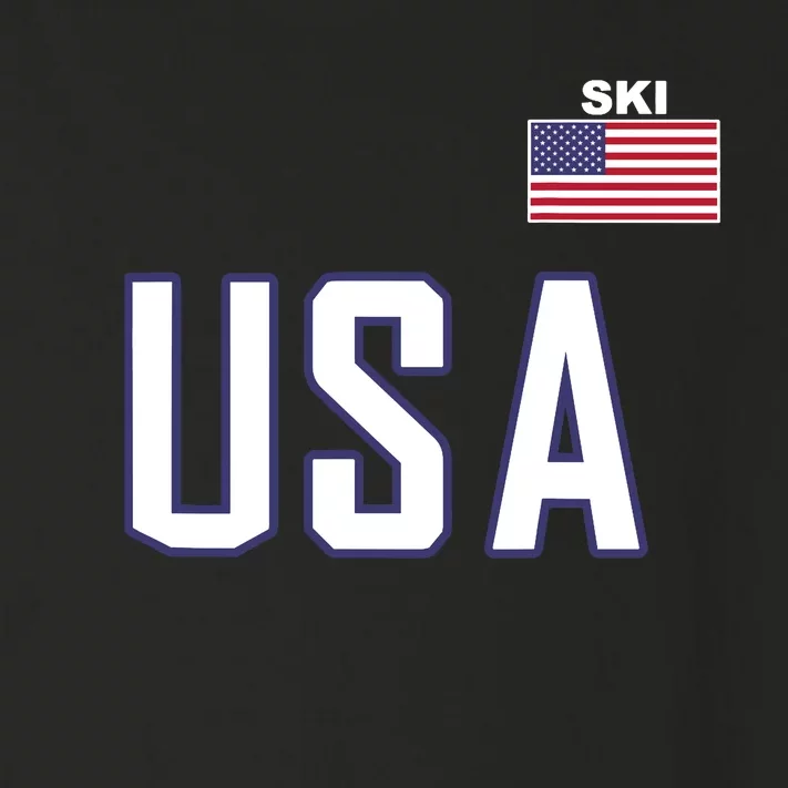 USA Flag Skiing Team Cool Ski Equipment For Skier Toddler Long Sleeve Shirt