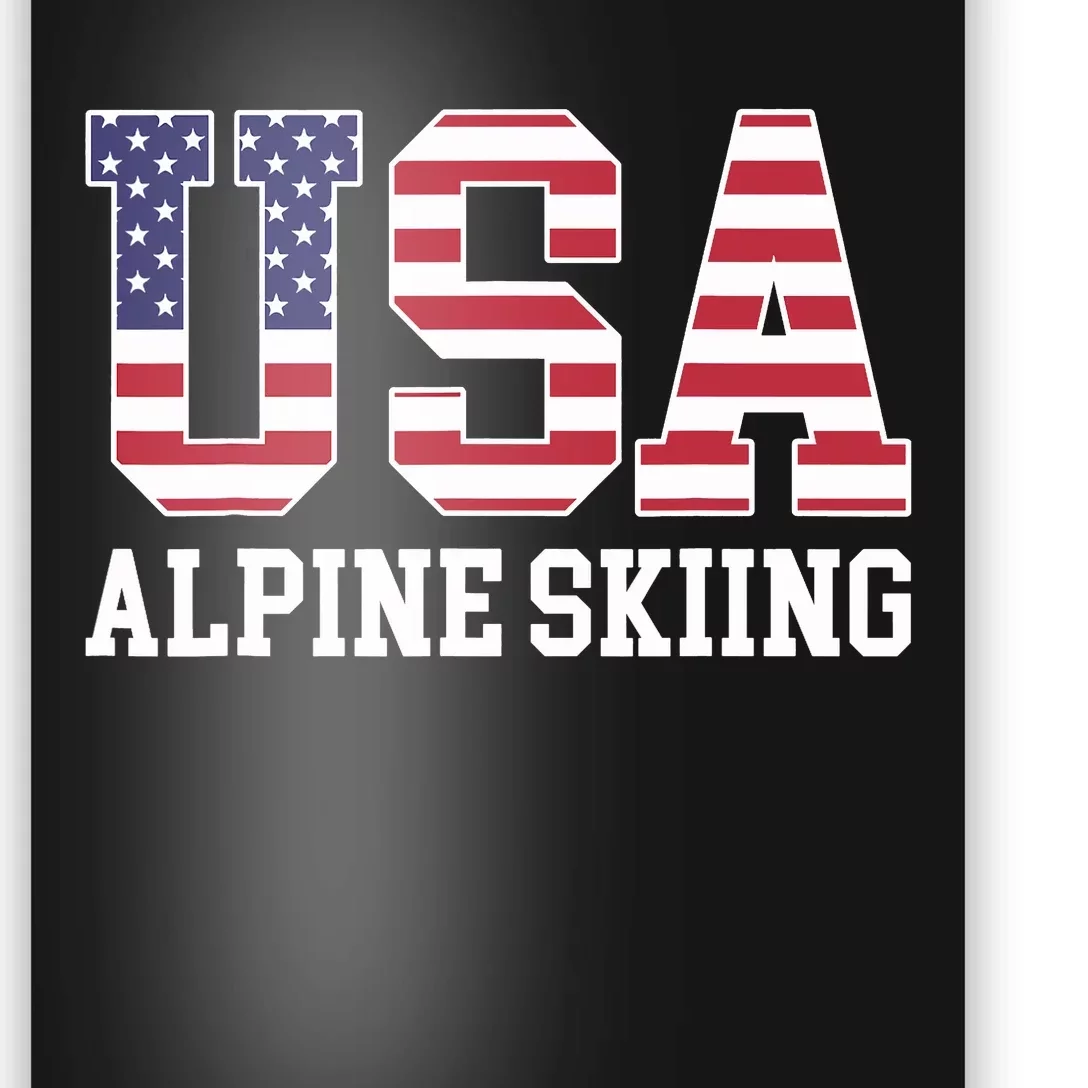 USA Flag Skier American USA Alpine Skiing Poster