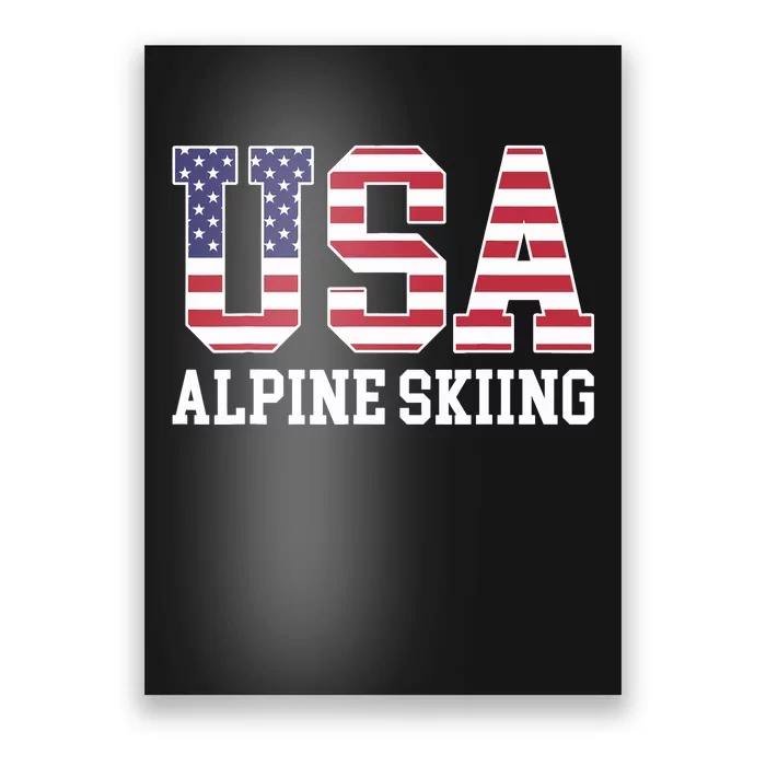 USA Flag Skier American USA Alpine Skiing Poster