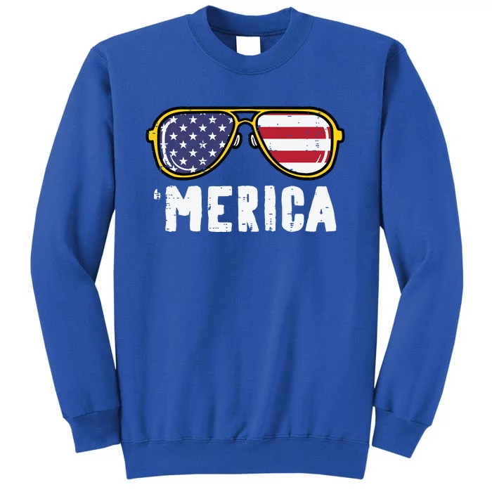 Us Flag Sunglass Merica Memorial Day Patriot Women Tall Sweatshirt