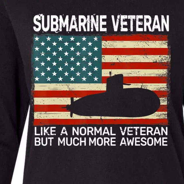 Usa Flag Submarine Veteran And Submarine Womens Cotton Relaxed Long Sleeve T-Shirt