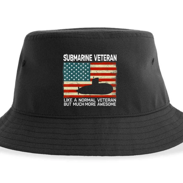 Usa Flag Submarine Veteran And Submarine Sustainable Bucket Hat