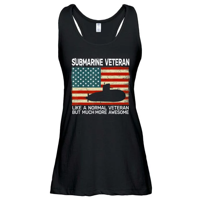 Usa Flag Submarine Veteran And Submarine Ladies Essential Flowy Tank