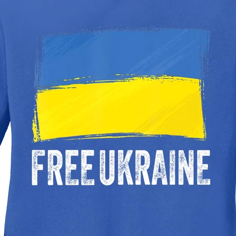 Ukrainian Flag Support Ukraine Cute Gift I Stand With Ukraine Gift Ladies Long Sleeve Shirt