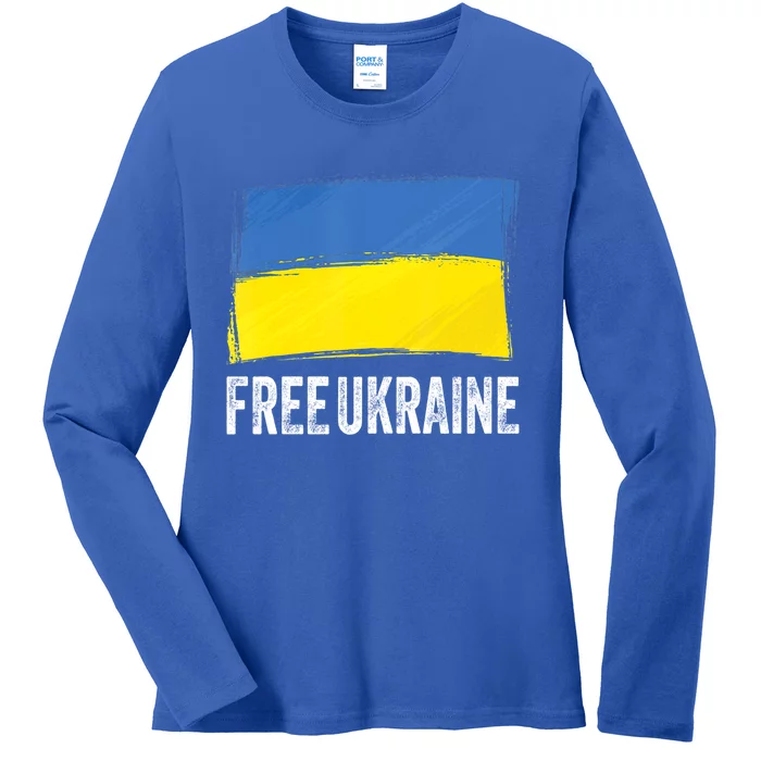 Ukrainian Flag Support Ukraine Cute Gift I Stand With Ukraine Gift Ladies Long Sleeve Shirt