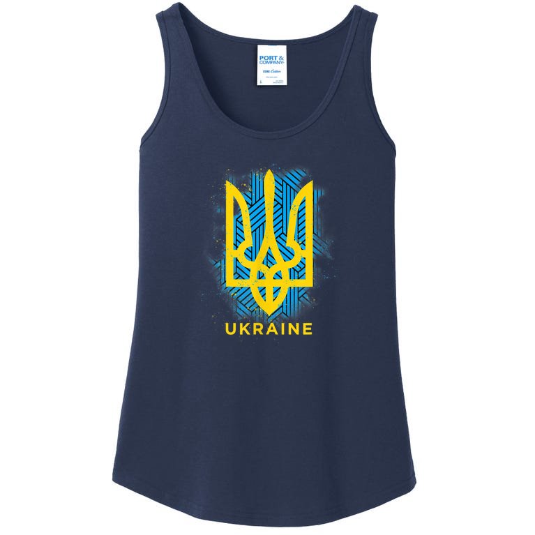 UKRAINE FLAG SYMBOL Ladies Essential Tank