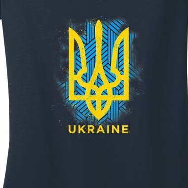 UKRAINE FLAG SYMBOL Women's V-Neck T-Shirt