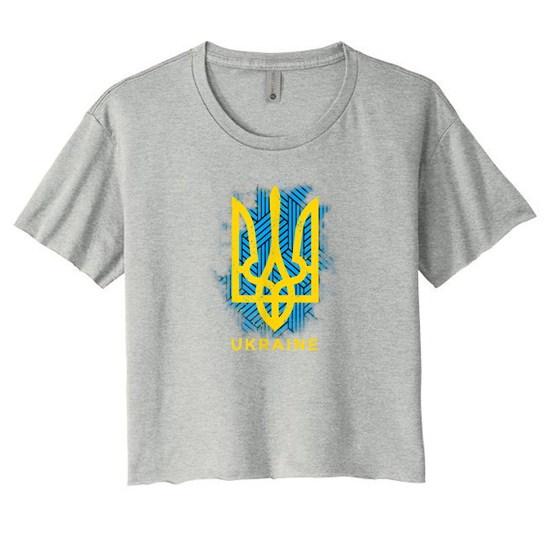 UKRAINE FLAG SYMBOL Women's Crop Top Tee