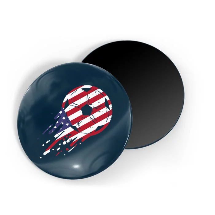 USA Flag Soccer American Ball Football Fan Magnet