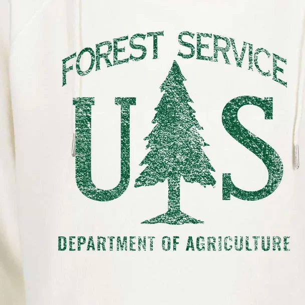 Us Forest Service (Distressed Green) Womens Funnel Neck Pullover Hood