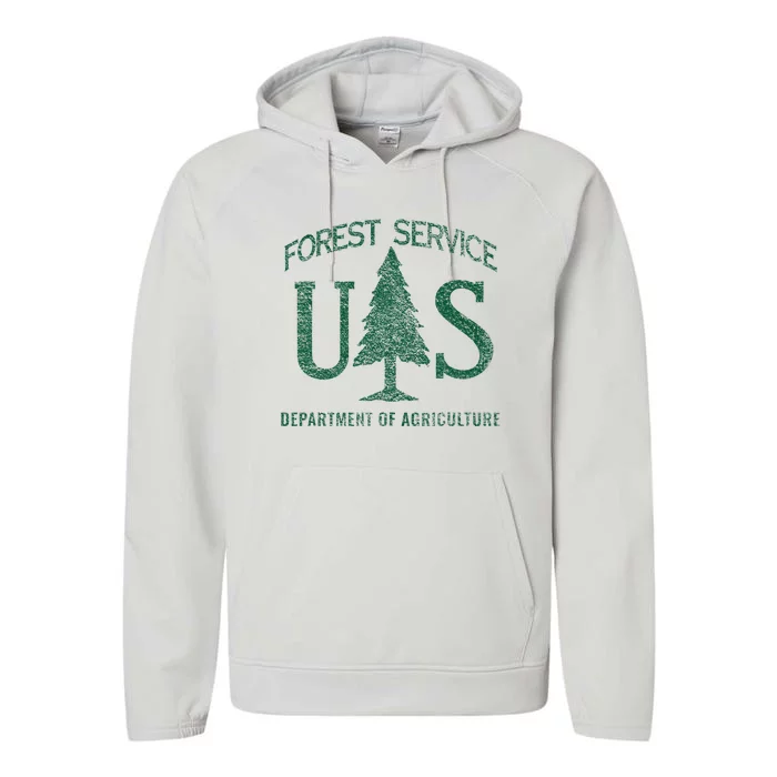 Us Forest Service (Distressed Green) Performance Fleece Hoodie