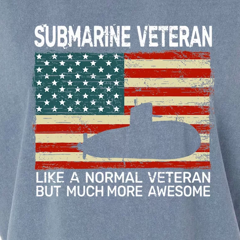 Usa Flag Submarine Veteran Garment-Dyed Women's Muscle Tee