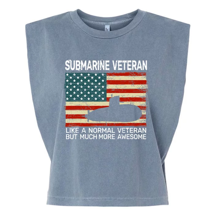 Usa Flag Submarine Veteran Garment-Dyed Women's Muscle Tee