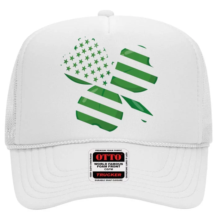 Usa Flag Shamrock High Crown Mesh Trucker Hat