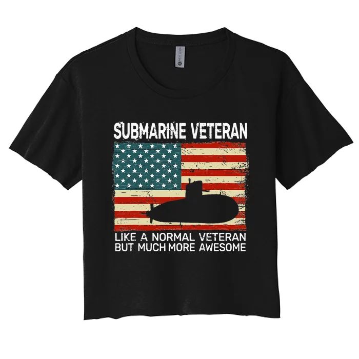 USA Flag Submarine Veteran For Men And Submarine For Men Women's Crop Top Tee