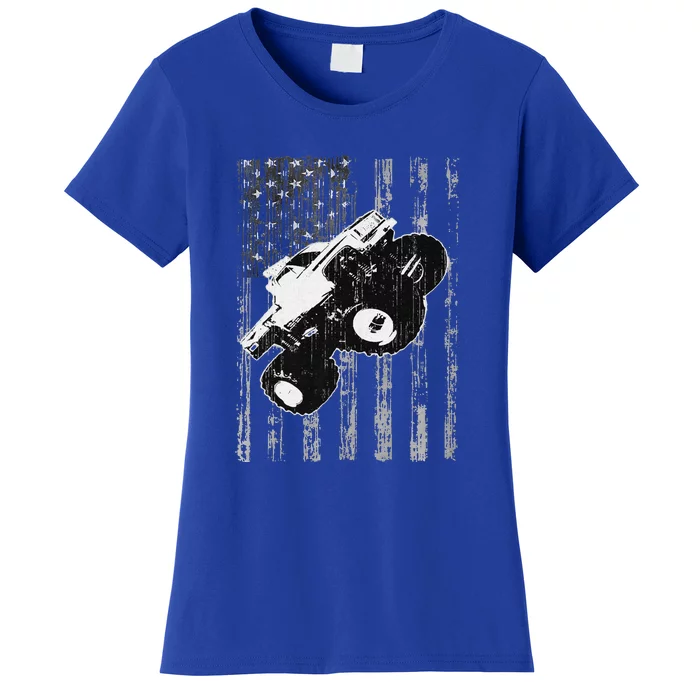 USA Flag Style Big Monster Size Truck Big Cars Women's T-Shirt