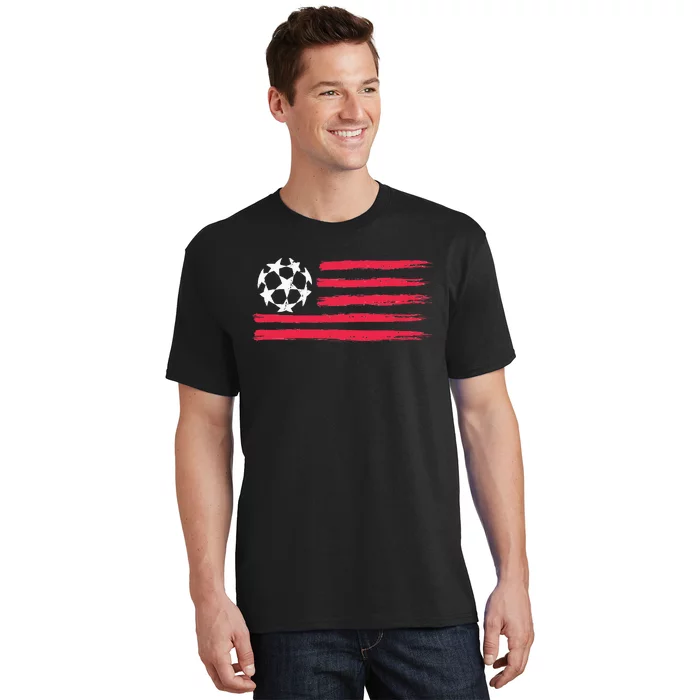 Usa Flag Soccer Ball Cool Futbol Equipment T-Shirt