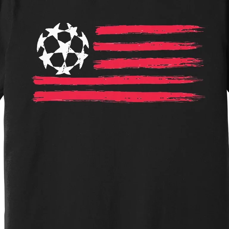 Usa Flag Soccer Ball Cool Futbol Equipment Premium T-Shirt